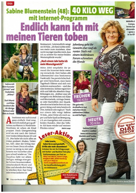 Zeitschriften-Beitrag in Frau von Heute über Sabine Blumenstein (48)
